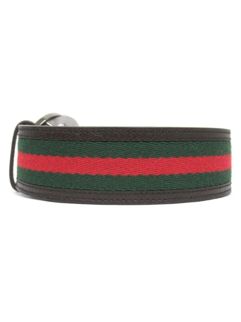 Gucci Belt Sherry Line Interlocking Logo Buckle 90 36 Brown Green Red - Picture 3 of 5